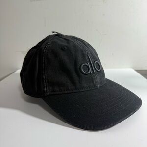 ALO Yoga Black Embroidered Logo Cap